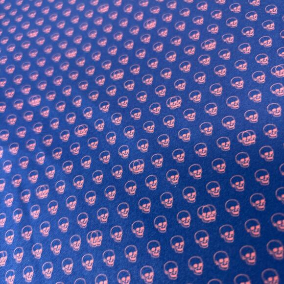 Peter Millar Summer Comfort XL Blue Skull Pattern Short Sleeve Golf Polo Shirt - Picture 3 of 7